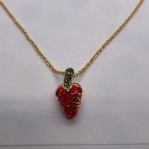 Vivienne Westwood Leonela Strawberry Gold Tone Vintage Saturn Orb Necklace